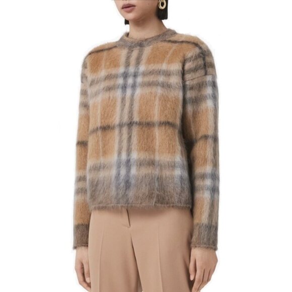 🔥Burberry Naima Check Jacquard Mohair & Silk Blend Sweater – Limited Edition - Picture 8 of 16